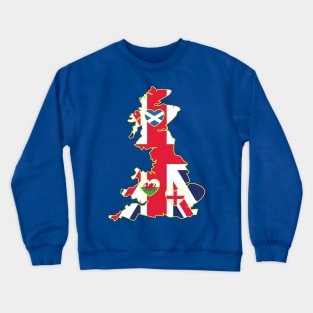 Flags Map Of Great Britain Crewneck Sweatshirt